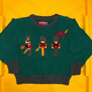 Gymsport Gymboree Green Knit Toy Soldier Sweater Christmas